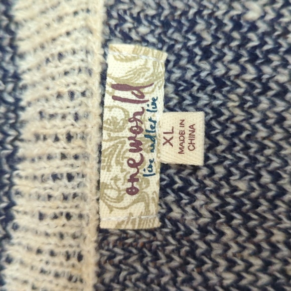 One World Blue Plaid Coatigan Sweater XL - Picture 5 of 7